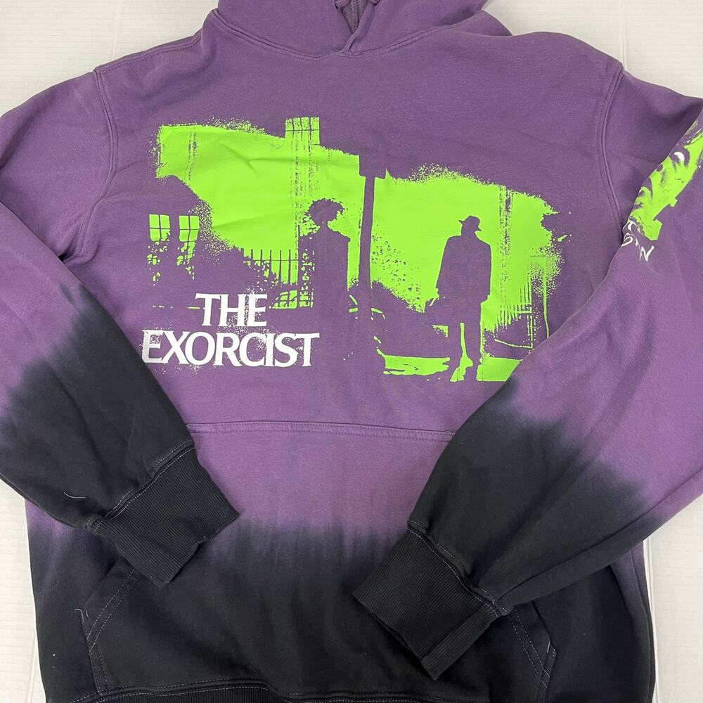 The Exorcist Hoodie Med Sweatshirt Purple Halloween Horror Regan Demonic